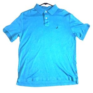Vintage 90's Nautica Polo Shirt (Aqua Blue)